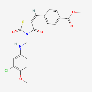 molecular formula C20H17ClN2O5S B5135082 methyl 4-[(3-{[(3-chloro-4-methoxyphenyl)amino]methyl}-2,4-dioxo-1,3-thiazolidin-5-ylidene)methyl]benzoate 