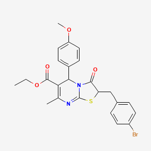 molecular formula C24H23BrN2O4S B5135143 ethyl 2-(4-bromobenzyl)-5-(4-methoxyphenyl)-7-methyl-3-oxo-2,3-dihydro-5H-[1,3]thiazolo[3,2-a]pyrimidine-6-carboxylate CAS No. 5850-97-5