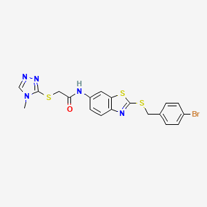 N-{2-[(4-bromobenzyl)thio]-1,3-benzothiazol-6-yl}-2-[(4-methyl-4H-1,2,4-triazol-3-yl)thio]acetamide