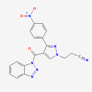 molecular formula C19H13N7O3 B5135154 3-[4-(1H-1,2,3-benzotriazol-1-ylcarbonyl)-3-(4-nitrophenyl)-1H-pyrazol-1-yl]propanenitrile 