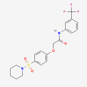 molecular formula C20H21F3N2O4S B5135183 2-[4-(1-piperidinylsulfonyl)phenoxy]-N-[3-(trifluoromethyl)phenyl]acetamide 