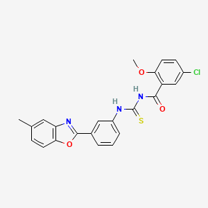 molecular formula C23H18ClN3O3S B5135199 5-chloro-2-methoxy-N-({[3-(5-methyl-1,3-benzoxazol-2-yl)phenyl]amino}carbonothioyl)benzamide CAS No. 6483-55-2