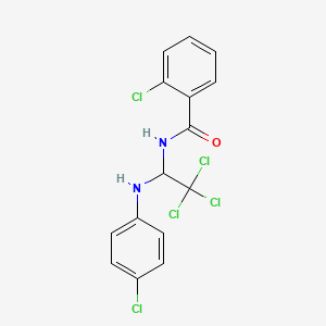 molecular formula C15H11Cl5N2O B5135206 2-chloro-N-{2,2,2-trichloro-1-[(4-chlorophenyl)amino]ethyl}benzamide 