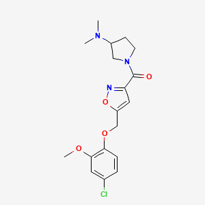 molecular formula C18H22ClN3O4 B5135210 1-({5-[(4-chloro-2-methoxyphenoxy)methyl]-3-isoxazolyl}carbonyl)-N,N-dimethyl-3-pyrrolidinamine 