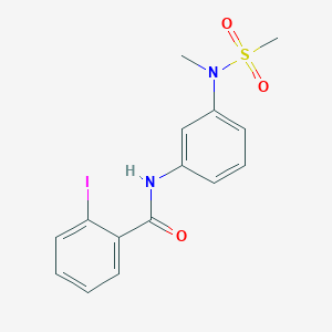 molecular formula C15H15IN2O3S B5135236 2-iodo-N-{3-[methyl(methylsulfonyl)amino]phenyl}benzamide 