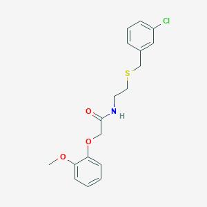 molecular formula C18H20ClNO3S B5135258 N-{2-[(3-chlorobenzyl)thio]ethyl}-2-(2-methoxyphenoxy)acetamide 