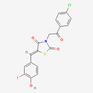 3-[2-(4-chlorophenyl)-2-oxoethyl]-5-(4-hydroxy-3-iodobenzylidene)-1,3-thiazolidine-2,4-dione