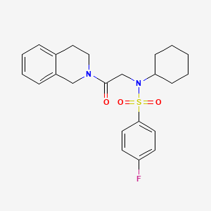 N-cyclohexyl-N-[2-(3,4-dihydro-2(1H)-isoquinolinyl)-2-oxoethyl]-4-fluorobenzenesulfonamide