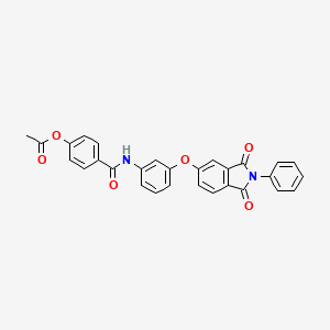 4-[({3-[(1,3-dioxo-2-phenyl-2,3-dihydro-1H-isoindol-5-yl)oxy]phenyl}amino)carbonyl]phenyl acetate