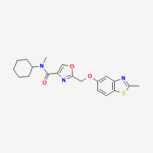 molecular formula C20H23N3O3S B5135333 N-cyclohexyl-N-methyl-2-{[(2-methyl-1,3-benzothiazol-5-yl)oxy]methyl}-1,3-oxazole-4-carboxamide 