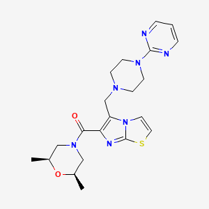 6-{[(2R*,6S*)-2,6-dimethyl-4-morpholinyl]carbonyl}-5-{[4-(2-pyrimidinyl)-1-piperazinyl]methyl}imidazo[2,1-b][1,3]thiazole