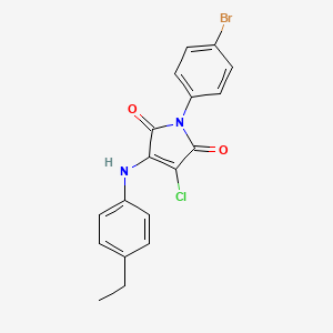 molecular formula C18H14BrClN2O2 B5135349 1-(4-bromophenyl)-3-chloro-4-[(4-ethylphenyl)amino]-1H-pyrrole-2,5-dione 