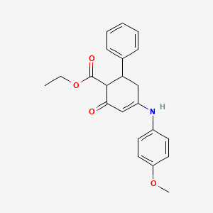 ethyl 4-[(4-methoxyphenyl)amino]-2-oxo-6-phenyl-3-cyclohexene-1-carboxylate