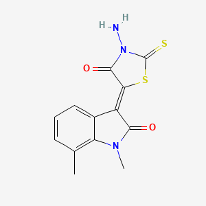 3-(3-amino-4-oxo-2-thioxo-1,3-thiazolidin-5-ylidene)-1,7-dimethyl-1,3-dihydro-2H-indol-2-one