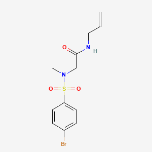 molecular formula C12H15BrN2O3S B5135392 N~1~-allyl-N~2~-[(4-bromophenyl)sulfonyl]-N~2~-methylglycinamide 
