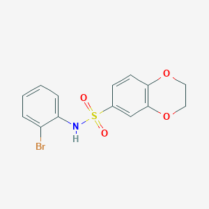 molecular formula C14H12BrNO4S B5135399 N-(2-bromophenyl)-2,3-dihydro-1,4-benzodioxine-6-sulfonamide 