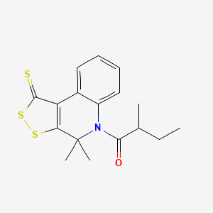 molecular formula C17H19NOS3 B5135400 4,4-dimethyl-5-(2-methylbutanoyl)-4,5-dihydro-1H-[1,2]dithiolo[3,4-c]quinoline-1-thione 