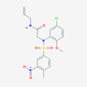 molecular formula C19H20ClN3O6S B5135402 N~1~-allyl-N~2~-(5-chloro-2-methoxyphenyl)-N~2~-[(4-methyl-3-nitrophenyl)sulfonyl]glycinamide 
