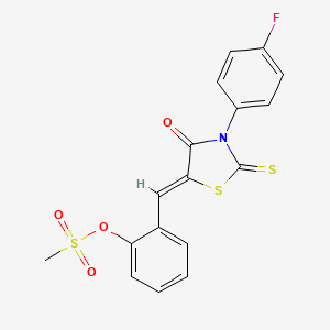 2-{[3-(4-fluorophenyl)-4-oxo-2-thioxo-1,3-thiazolidin-5-ylidene]methyl}phenyl methanesulfonate