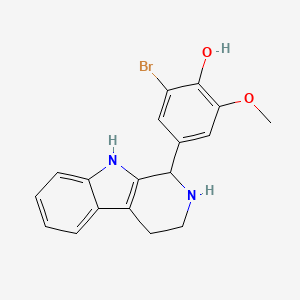 molecular formula C18H17BrN2O2 B5135407 2-bromo-6-methoxy-4-(2,3,4,9-tetrahydro-1H-beta-carbolin-1-yl)phenol 