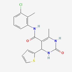 N-(3-chloro-2-methylphenyl)-6-methyl-2-oxo-4-(2-thienyl)-1,2,3,4-tetrahydro-5-pyrimidinecarboxamide