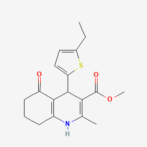molecular formula C18H21NO3S B5135426 methyl 4-(5-ethyl-2-thienyl)-2-methyl-5-oxo-1,4,5,6,7,8-hexahydro-3-quinolinecarboxylate 