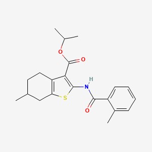 molecular formula C21H25NO3S B5135446 isopropyl 6-methyl-2-[(2-methylbenzoyl)amino]-4,5,6,7-tetrahydro-1-benzothiophene-3-carboxylate 