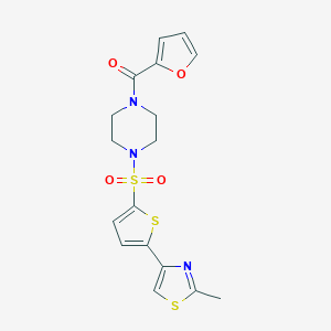 molecular formula C17H17N3O4S3 B513545 1-(2-Furoyl)-4-{[5-(2-methyl-1,3-thiazol-4-yl)-2-thienyl]sulfonyl}piperazine CAS No. 940992-82-5