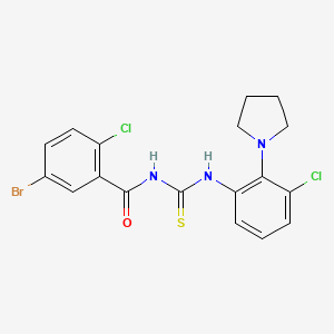 molecular formula C18H16BrCl2N3OS B5135464 5-bromo-2-chloro-N-({[3-chloro-2-(1-pyrrolidinyl)phenyl]amino}carbonothioyl)benzamide 