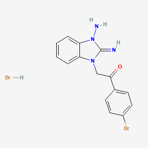 molecular formula C15H14Br2N4O B5135476 2-(3-amino-2-imino-2,3-dihydro-1H-benzimidazol-1-yl)-1-(4-bromophenyl)ethanone hydrobromide 