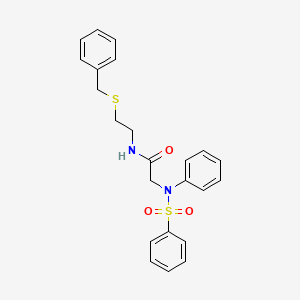molecular formula C23H24N2O3S2 B5135482 N~1~-[2-(benzylthio)ethyl]-N~2~-phenyl-N~2~-(phenylsulfonyl)glycinamide 