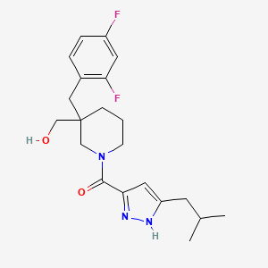 molecular formula C21H27F2N3O2 B5135484 {3-(2,4-difluorobenzyl)-1-[(3-isobutyl-1H-pyrazol-5-yl)carbonyl]-3-piperidinyl}methanol 