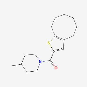 molecular formula C17H25NOS B5135492 1-(4,5,6,7,8,9-hexahydrocycloocta[b]thien-2-ylcarbonyl)-4-methylpiperidine 