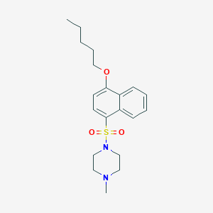 molecular formula C20H28N2O3S B513550 1-Methyl-4-{[4-(pentyloxy)naphthalen-1-yl]sulfonyl}piperazine CAS No. 941004-32-6