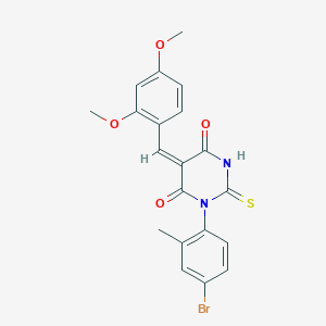 1-(4-bromo-2-methylphenyl)-5-(2,4-dimethoxybenzylidene)-2-thioxodihydro-4,6(1H,5H)-pyrimidinedione