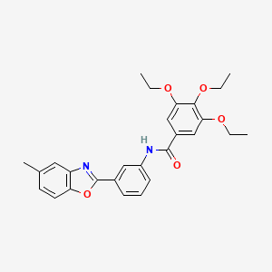 molecular formula C27H28N2O5 B5135562 3,4,5-triethoxy-N-[3-(5-methyl-1,3-benzoxazol-2-yl)phenyl]benzamide 