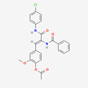 molecular formula C25H21ClN2O5 B5135578 4-{2-(benzoylamino)-3-[(4-chlorophenyl)amino]-3-oxo-1-propen-1-yl}-2-methoxyphenyl acetate 