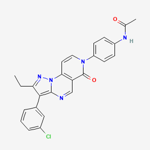 N-{4-[3-(3-chlorophenyl)-2-ethyl-6-oxopyrazolo[1,5-a]pyrido[3,4-e]pyrimidin-7(6H)-yl]phenyl}acetamide