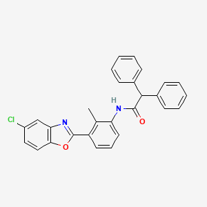 molecular formula C28H21ClN2O2 B5135638 N-[3-(5-chloro-1,3-benzoxazol-2-yl)-2-methylphenyl]-2,2-diphenylacetamide 