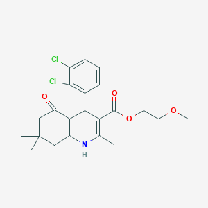 molecular formula C22H25Cl2NO4 B5135644 2-Methoxyethyl 4-(2,3-dichlorophenyl)-2,7,7-trimethyl-5-oxo-1,4,5,6,7,8-hexahydroquinoline-3-carboxylate 