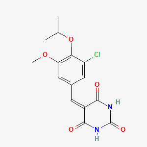 molecular formula C15H15ClN2O5 B5135673 5-(3-chloro-4-isopropoxy-5-methoxybenzylidene)-2,4,6(1H,3H,5H)-pyrimidinetrione 