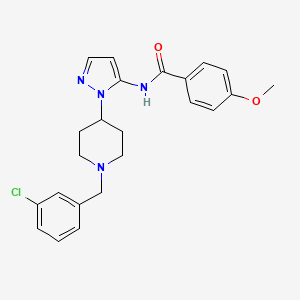molecular formula C23H25ClN4O2 B5135690 N-{1-[1-(3-chlorobenzyl)-4-piperidinyl]-1H-pyrazol-5-yl}-4-methoxybenzamide 