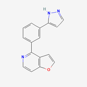 molecular formula C16H11N3O B5135696 4-[3-(1H-pyrazol-3-yl)phenyl]furo[3,2-c]pyridine trifluoroacetate 