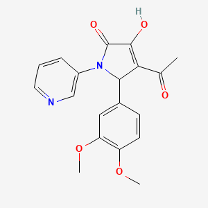 molecular formula C19H18N2O5 B5135714 4-acetyl-5-(3,4-dimethoxyphenyl)-3-hydroxy-1-(3-pyridinyl)-1,5-dihydro-2H-pyrrol-2-one 