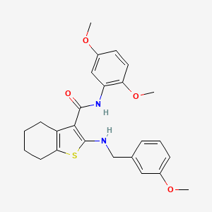 molecular formula C25H28N2O4S B5135735 N-(2,5-dimethoxyphenyl)-2-[(3-methoxybenzyl)amino]-4,5,6,7-tetrahydro-1-benzothiophene-3-carboxamide 