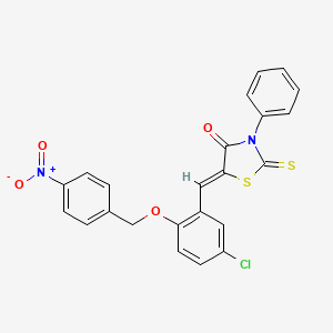 5-{5-chloro-2-[(4-nitrobenzyl)oxy]benzylidene}-3-phenyl-2-thioxo-1,3-thiazolidin-4-one