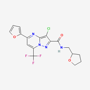 molecular formula C17H14ClF3N4O3 B5135795 3-chloro-5-(2-furyl)-N-(tetrahydro-2-furanylmethyl)-7-(trifluoromethyl)pyrazolo[1,5-a]pyrimidine-2-carboxamide 