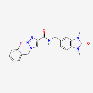 molecular formula C20H19FN6O2 B5135802 N-[(1,3-dimethyl-2-oxo-2,3-dihydro-1H-benzimidazol-5-yl)methyl]-1-(2-fluorobenzyl)-1H-1,2,3-triazole-4-carboxamide 