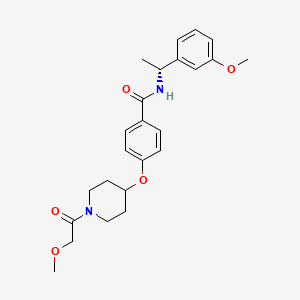 4-{[1-(methoxyacetyl)-4-piperidinyl]oxy}-N-[(1R)-1-(3-methoxyphenyl)ethyl]benzamide