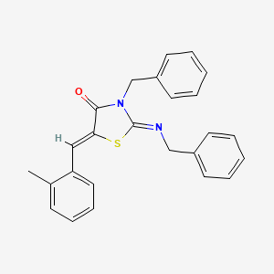 3-benzyl-2-(benzylimino)-5-(2-methylbenzylidene)-1,3-thiazolidin-4-one